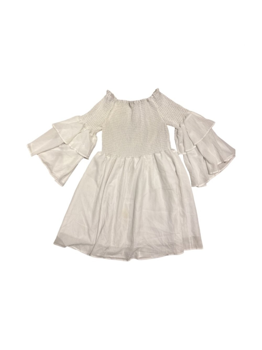 White off the shoulder ruffle dress - 3XL